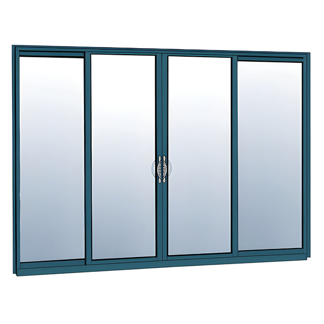 CRL-U.S. Aluminum OXXO Sliding Door Thermally Broken Fin Frame Glazed With Screen Custom Painted