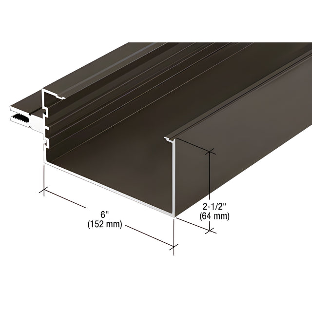 CRL-U.S. Aluminum Open Back Horizontal Mullion, 24'-2", Dark Bronze/Black Anodized Class 1
