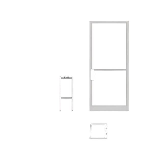 CRL-U.S. Aluminum Single Narrow Stile NOA LHSO 36" x 84" Non Impact Offset Pivoted Door White KYNAR® Paint