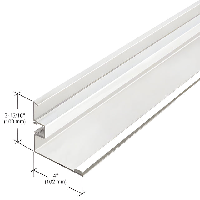 CRL-U.S. Aluminum Single Pocket Corner Post Half Section, White KYNAR® Paint - 24'-2"
