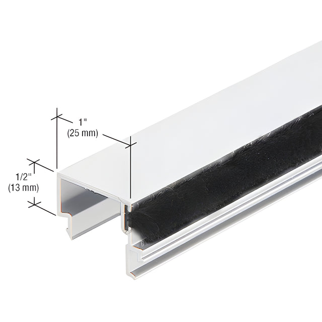 CRL-U.S. Aluminum Snap-In Door Stop with Weatherstrip, White KYNAR® Paint - 21'-2"