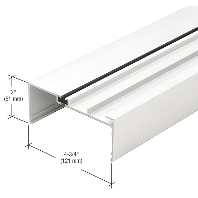 CRL-U.S. Aluminum Stacking Head Channel, Thermally Improved, White KYNAR® Paint - 24'-2"