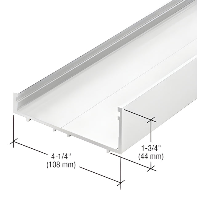 CRL-U.S. Aluminum Stacking Sill Channel, White KYNAR® Paint, 24'-2"