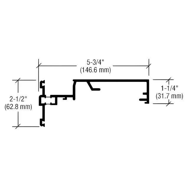 CRL-U.S. Aluminum Thermally Broken Horizontal Mullion Inside Glaze, Dark Bronze/Black Anodized Class 1 - 24'-2"