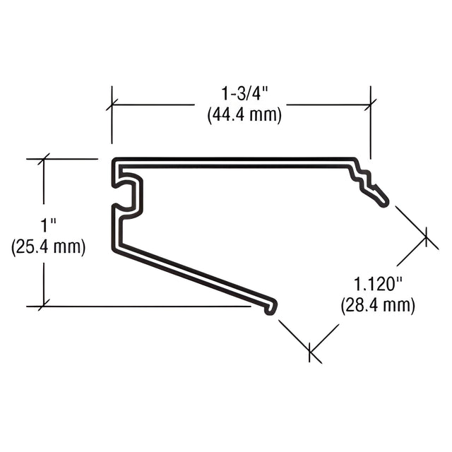 CRL-U.S. Aluminum Transition 1/4" Glazing Pocket Reducer, Mill- 24'-2"