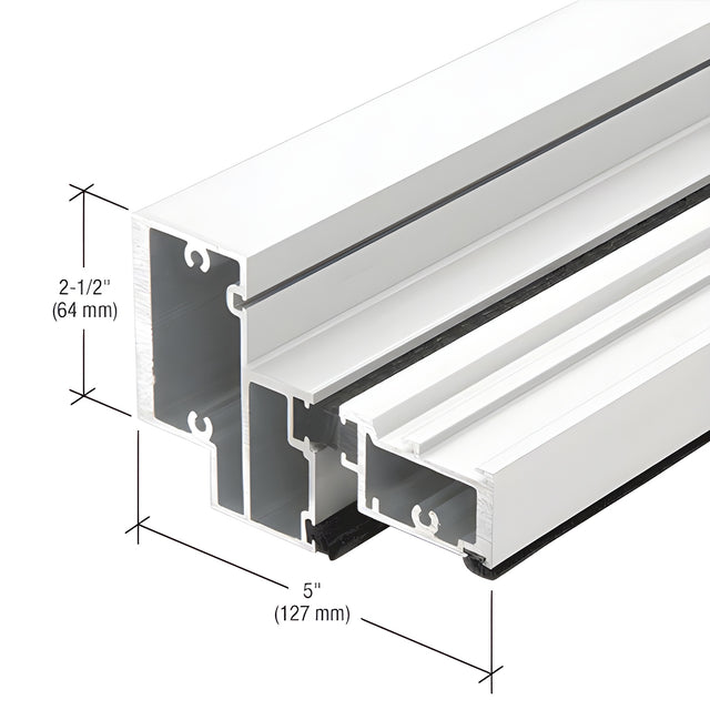CRL-U.S. Aluminum Transom Header Bar for Surface Closers, Thermally Improved, White KYNAR® Paint, 24'-2"
