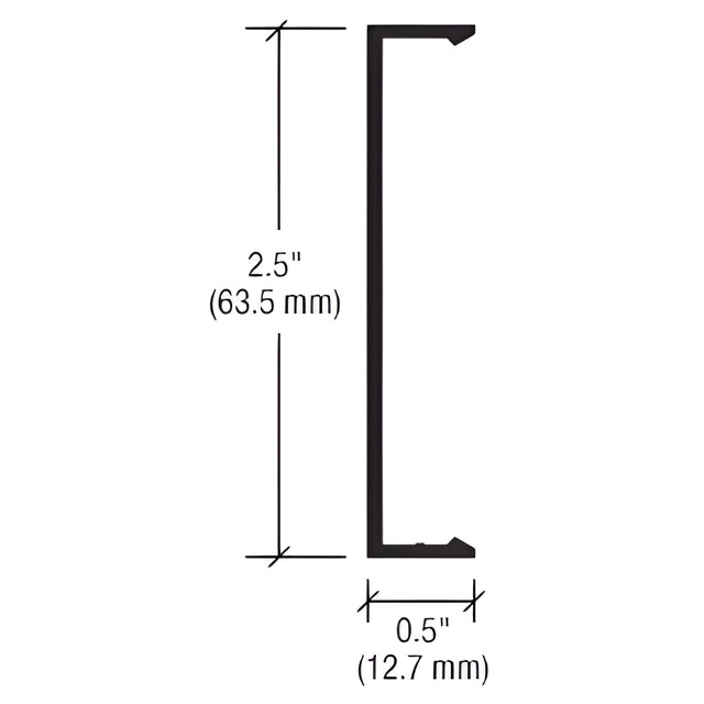 CRL-U.S. Aluminum Vertical 2-1/2" Face Cap, White KYNAR® Paint - 24'-2"
