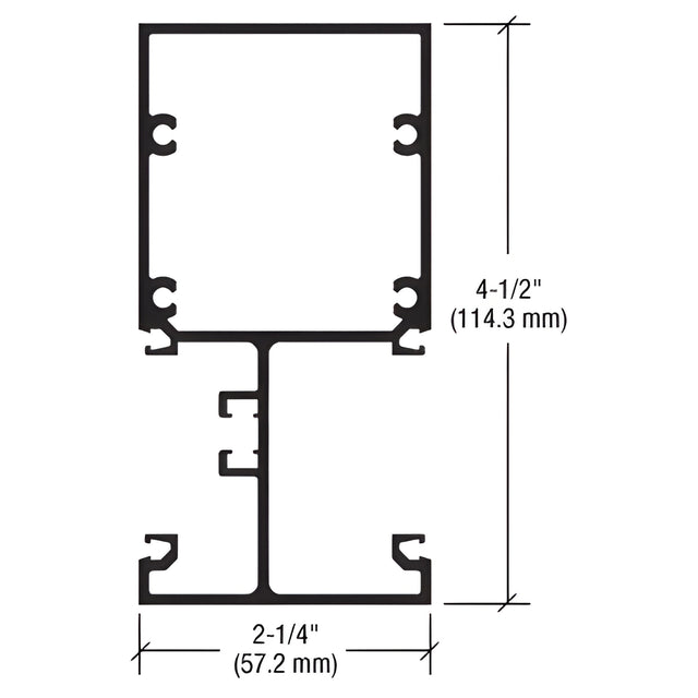 CRL-U.S. Aluminum Vertical Mullion 2-1/4" x 4-1/2", Custom Paint - 24'-2"