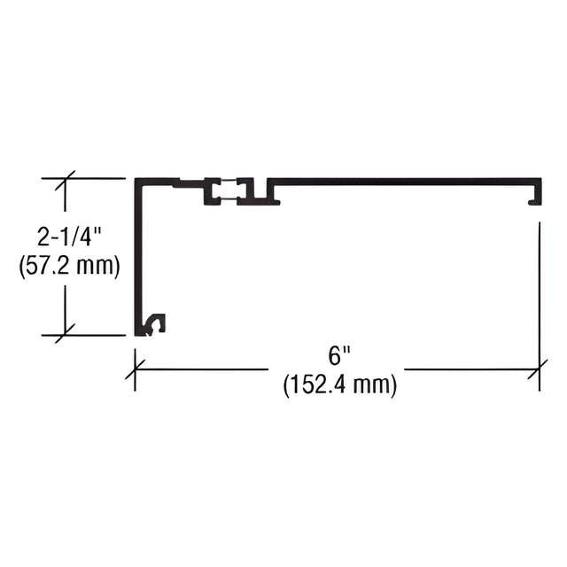 CRL-U.S. Aluminum Wall Jamb Base for 1" Glass - 24'-2", Clear Anodized Class 1
