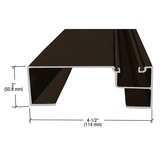 CRL-U.S. Aluminum Wall Jamb for 1/4" Glass - 24'-2", Dark Bronze/Black Anodized Class 1