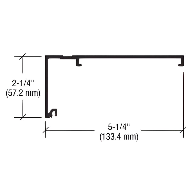 CRL-U.S. Aluminum Wall Jamb for 1/4" Glass - 24'-2", Dark Bronze/Black Anodized Class 1