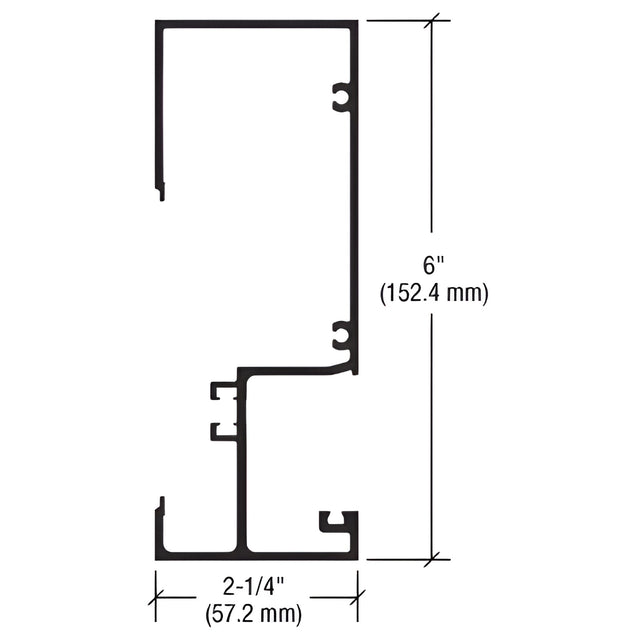 CRL-U.S. Aluminum Wall Jamb for 6" System, Dark Bronze Anodic- 24'-2