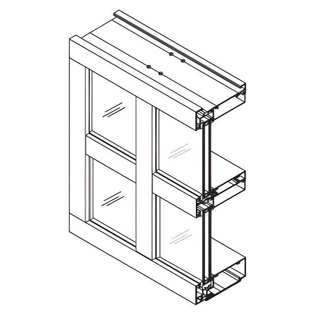 CRL-U.S. Aluminum White KYNAR® Paint 1" Glazing Jamb 2-1/4" x 4-1/2" - 24'-2"