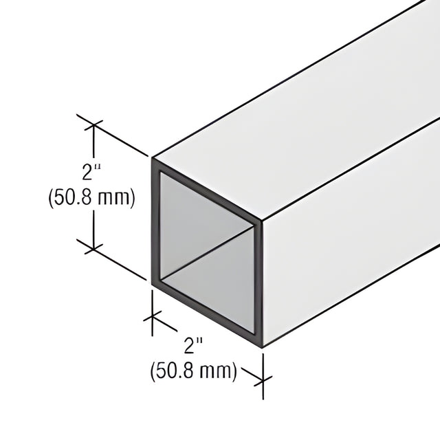 CRL-U.S. Aluminum White KYNAR® Paint 2" x 2" x 1/8" Aluminum Tube for StormWall XL