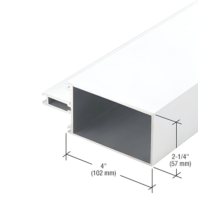 CRL-U.S. Aluminum White KYNAR® Paint 4" Captured Glazed Vertical Mullion - 24'-2"