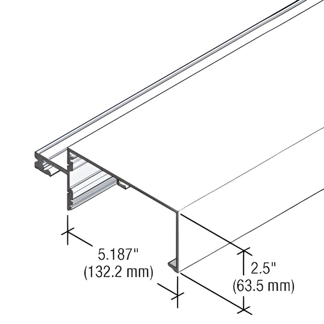 CRL-U.S. Aluminum White KYNAR® Paint 5-1/4" Open Back Roll Over Horizontal Mullion for StormWall XL