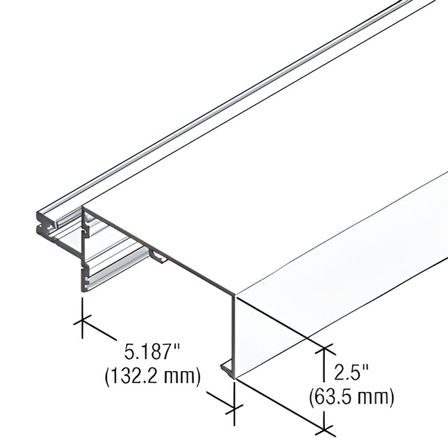 CRL-U.S. Aluminum White KYNAR® Paint 5-1/4" Open Back Roll Under Horizontal Mullion for StormWall XL