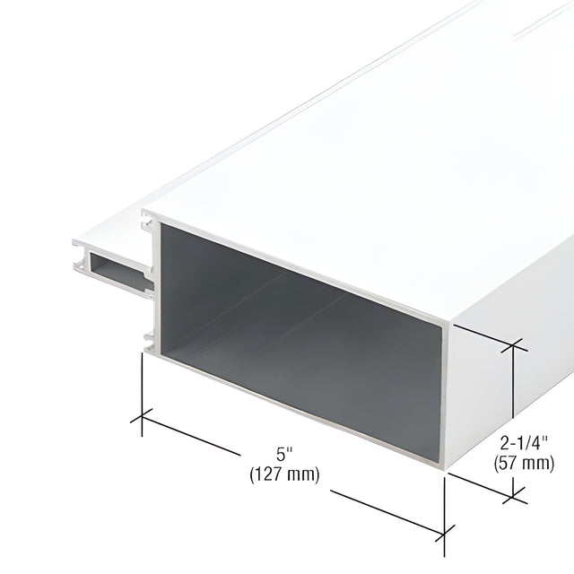 CRL-U.S. Aluminum White KYNAR® Paint 5" Captured Glazed Vertical Mullion - 24'-2"