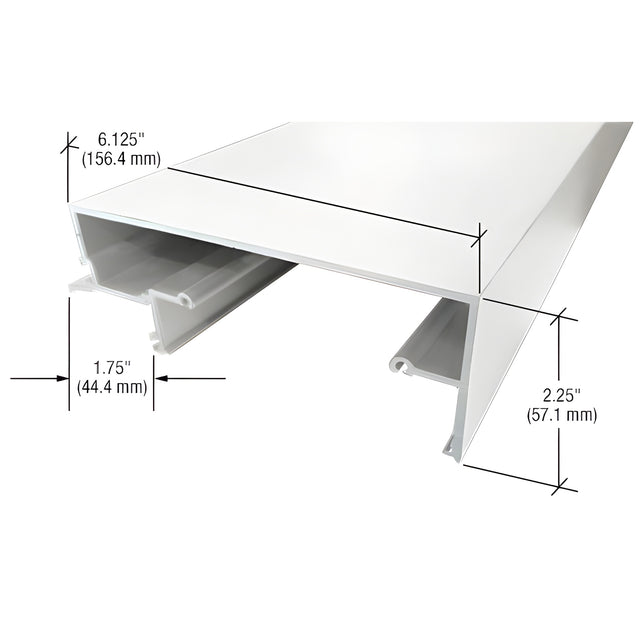 CRL-U.S. Aluminum White KYNAR® Paint 5" Head Panel for 1" Glazing - 24'-2"