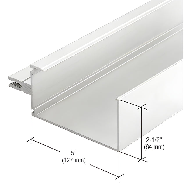 CRL-U.S. Aluminum White KYNAR® Paint 5" Open Back Horizontal Mullion - 24'-2"