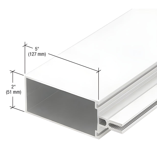 CRL-U.S. Aluminum White KYNAR® Paint 5" Vertical/Horizontal Mullion for Shear Block Assembly - 24'-2"