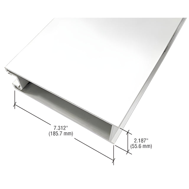 CRL-U.S. Aluminum White KYNAR® Paint 7-5/16" Bottom Rail IG500 Door for 9/16" Glazing - 21'