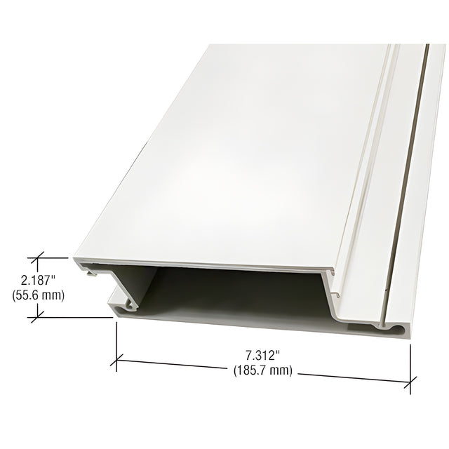 CRL-U.S. Aluminum White KYNAR® Paint 7-5/16" Mid-Rail for 9/16" Glass - 21'