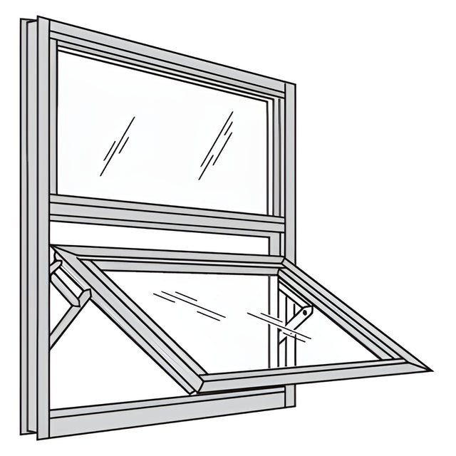 CRL-U.S. Aluminum White KYNAR® Paint 7200 Series Dual Vertical Stacked Window
