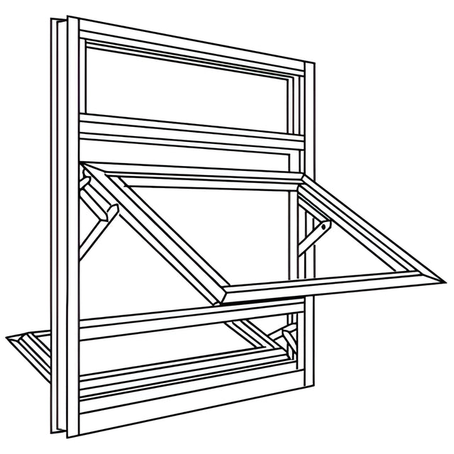 CRL-U.S. Aluminum White KYNAR® Paint 7200 Series Triple Stacked Window for 1" Glazing