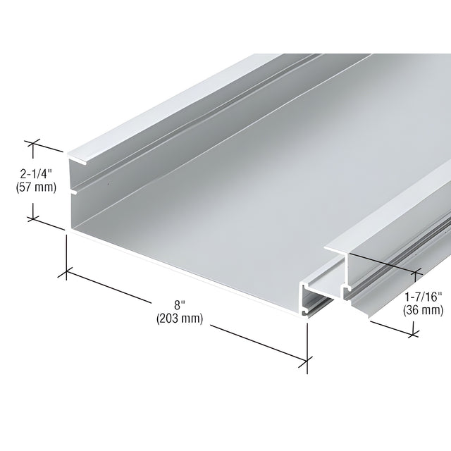 CRL-U.S. Aluminum White KYNAR® Paint 8" Open Back Head Mullion for 1" Glass - 24'-2"