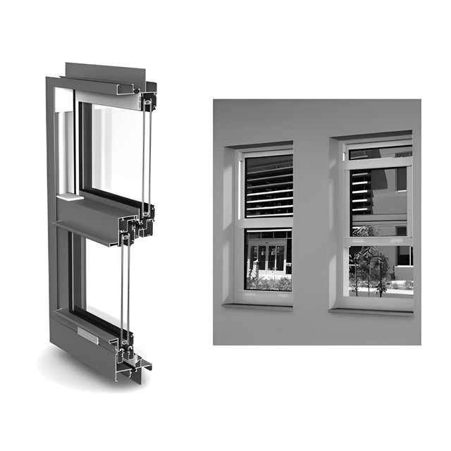 CRL-U.S. Aluminum White KYNAR® Paint 8000 Series Single Hung Window for 1" Glazing