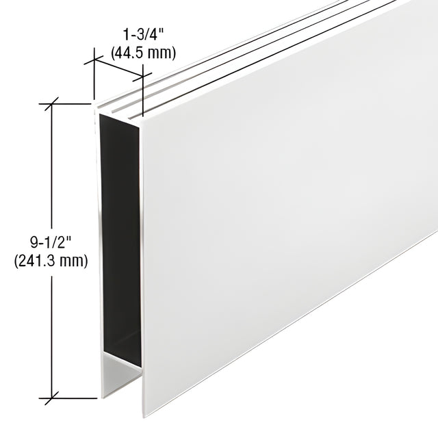 CRL-U.S. Aluminum White KYNAR® Paint 9-1/2" A.D.A. Bottom Rail - 13'-6"