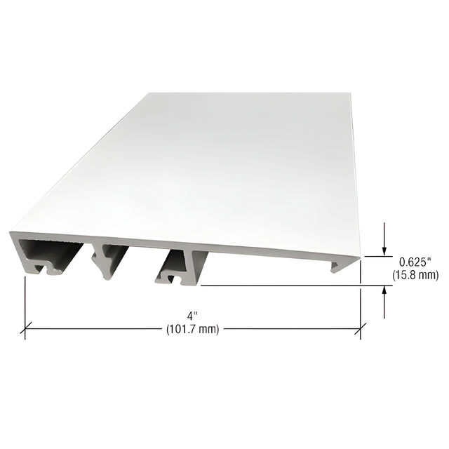 CRL-U.S. Aluminum White KYNAR® Paint 90 Degree Corner Exterior Face Cap for 1" Glass - 24'-2"