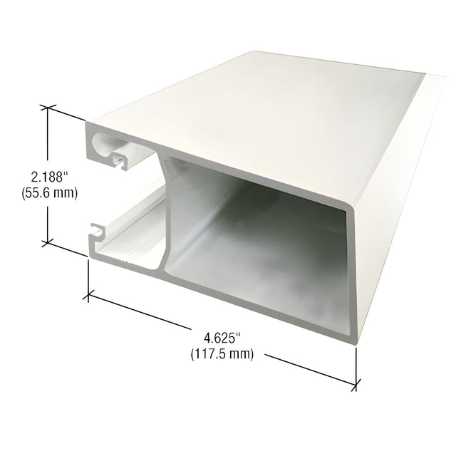CRL-U.S. Aluminum White KYNAR® Paint Beveled Door Stile for 9/16" Glass - 21'-2"