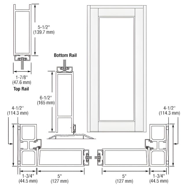 CRL-U.S. Aluminum White KYNAR® Paint Blank Single Series 850 Durafront Wide Stile Offset Hung Entrance Door- No Prep
