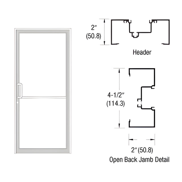 CRL-U.S. Aluminum White KYNAR® Paint Custom Size Series IT451 Open Back Offset Pivot Up and Over Frame Complete (1F)