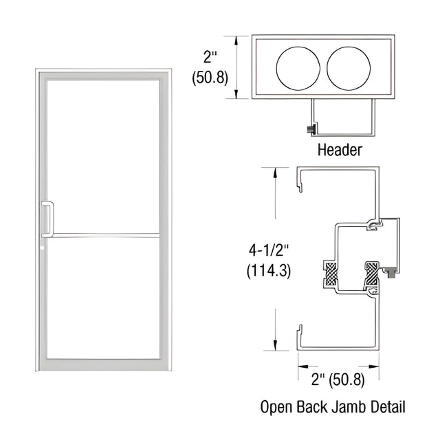CRL-U.S. Aluminum White KYNAR® Paint Custom Size Series IT451 Open Back Offset Pivot Up and Over Frame Complete (1F)