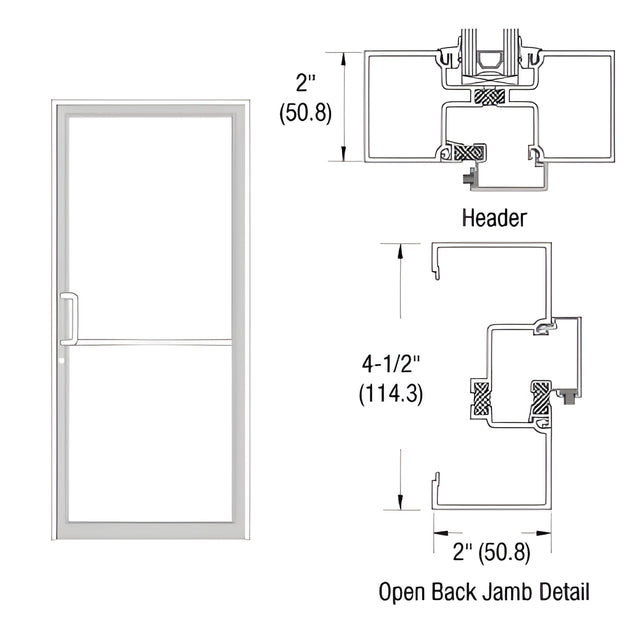CRL-U.S. Aluminum White KYNAR® Paint Custom Size Series IT451 Open Back Offset Pivot Up and Over Frame Complete (1F)
