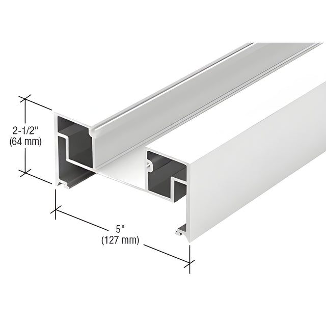 CRL-U.S. Aluminum White KYNAR® Paint Deep Pocket Door Jamb for 1-5/16" Glass - 24'-2"