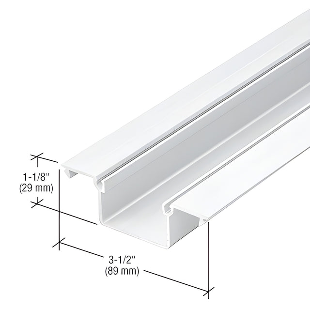 CRL-U.S. Aluminum White KYNAR® Paint Deep Pocket Insert for 1" Glass - 24'-2"