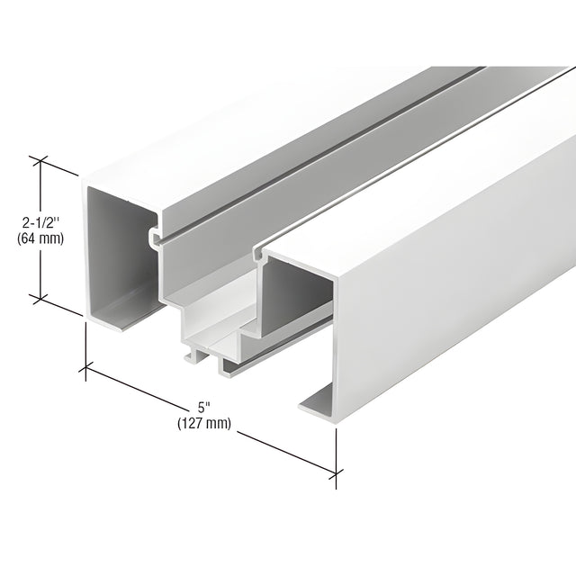 CRL-U.S. Aluminum White KYNAR® Paint Door Jamb for 1-5/16" Glass - 24'-2"