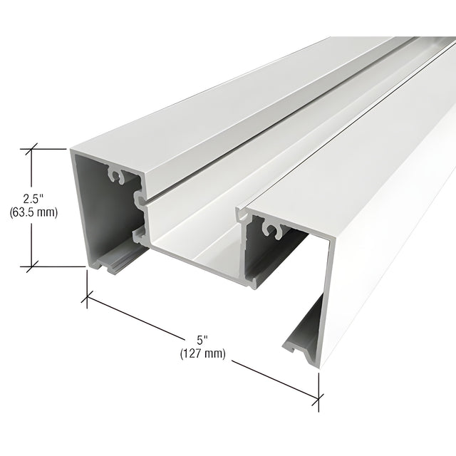 CRL-U.S. Aluminum White KYNAR® Paint Head/Jamb for 1-5/16" Glass - 24'-2"