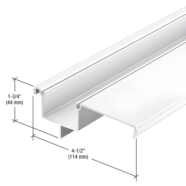 CRL-U.S. Aluminum White KYNAR® Paint Head and Sill Insert for 1" Glass - 24'-2"