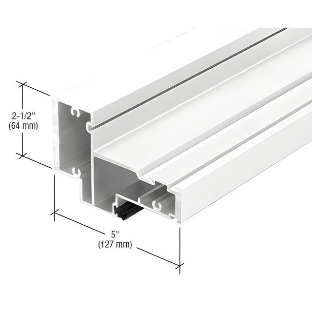CRL-U.S. Aluminum White KYNAR® Paint Header for Transom, 1-5/16" Glass - 24'-2"