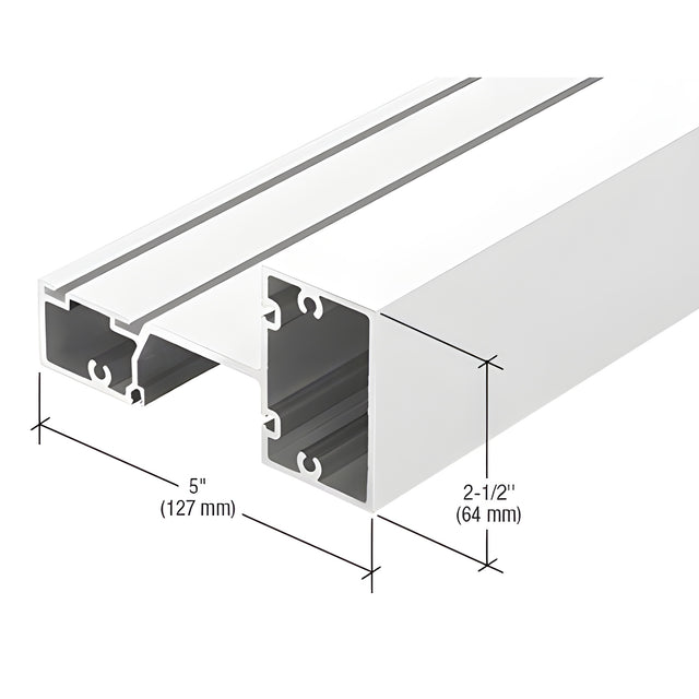 CRL-U.S. Aluminum White KYNAR® Paint Horizontal Mullion for 1-5/16" Glass - 24'-2"