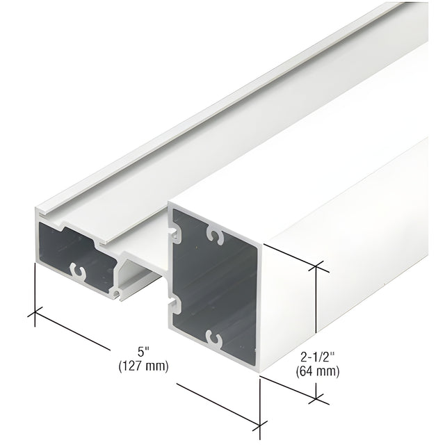 CRL-U.S. Aluminum White KYNAR® Paint Intermediate Horizontal Mullion - 24'-2"