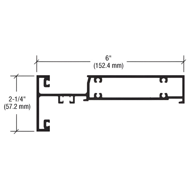 CRL-U.S. Aluminum White KYNAR® Paint Intermediate Horizontal Mullion for 6" System - 24'-2"