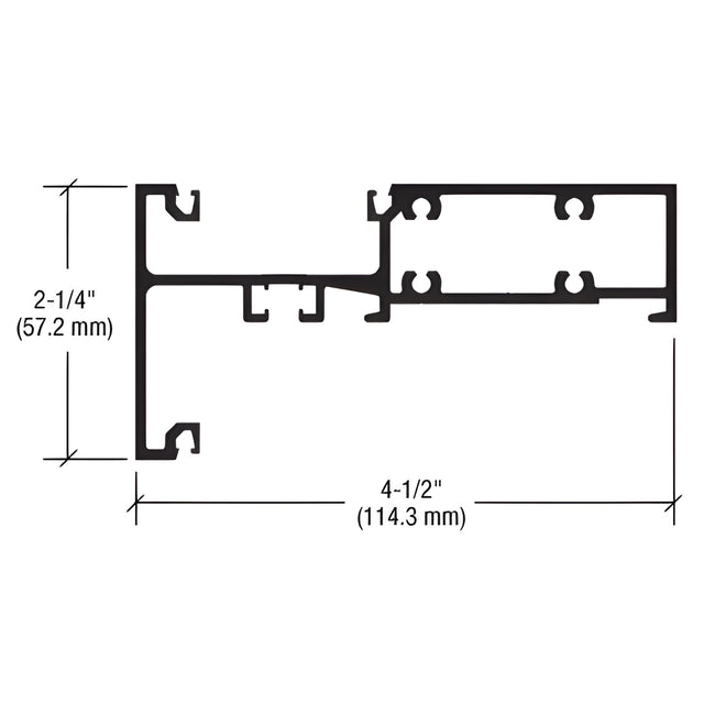CRL-U.S. Aluminum White KYNAR® Paint Intermediate Horizontal for 4-1/2" System - 24'-2"