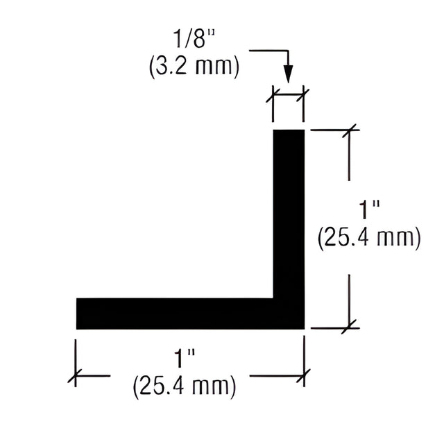 CRL-U.S. Aluminum White KYNAR® Paint L-Bar 1" x 1" x 1/8" - 21'-2"