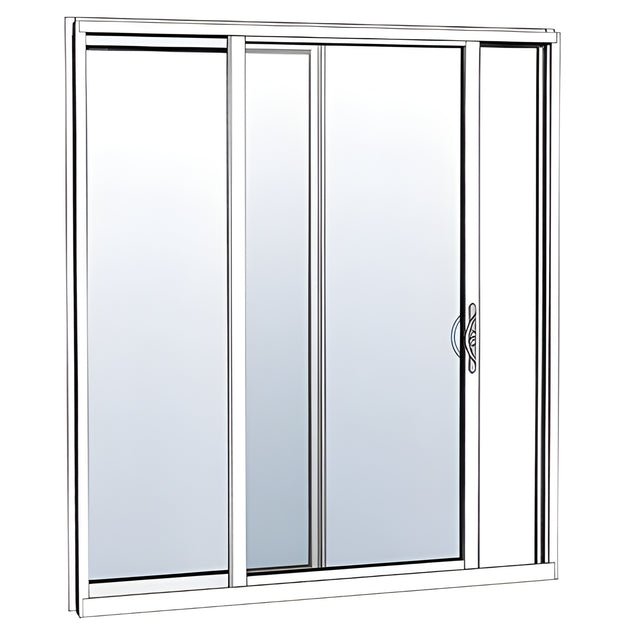 CRL-U.S. Aluminum White KYNAR® Paint OX Sliding Door Thermally Broken Fin Frame Unglazed KD Kit